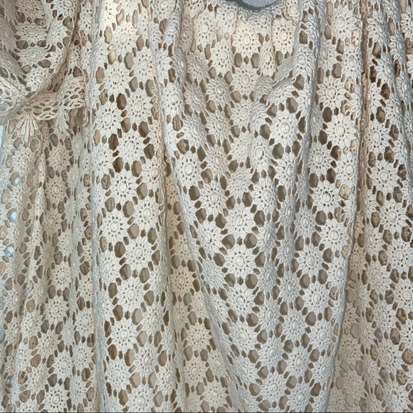 Tularosa Crochet Ditzy Floral Lace Off Shoulder Trapeze Dress - Picture 6 of 9